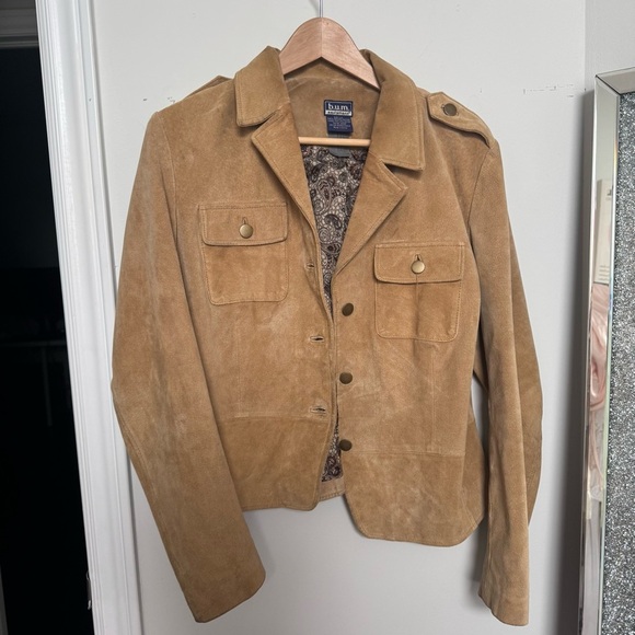 Vintage 90s B.U.M. Equipment Tan Suede Jacket | Western Blazer Y2K Retro L - Picture 2 of 9